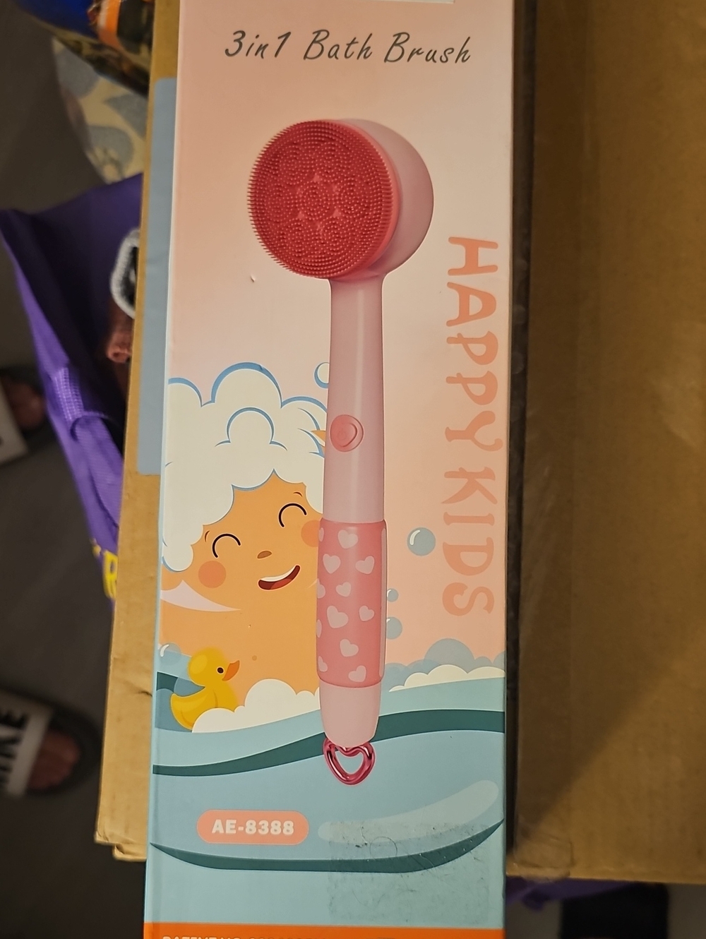 3-in-1 Pink Bath Brush - Gentle Silicone Cleanser